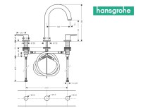 MEDIDAS BATERIA AMERICANA LAVABO VERNIS BLEND HANSGROHE